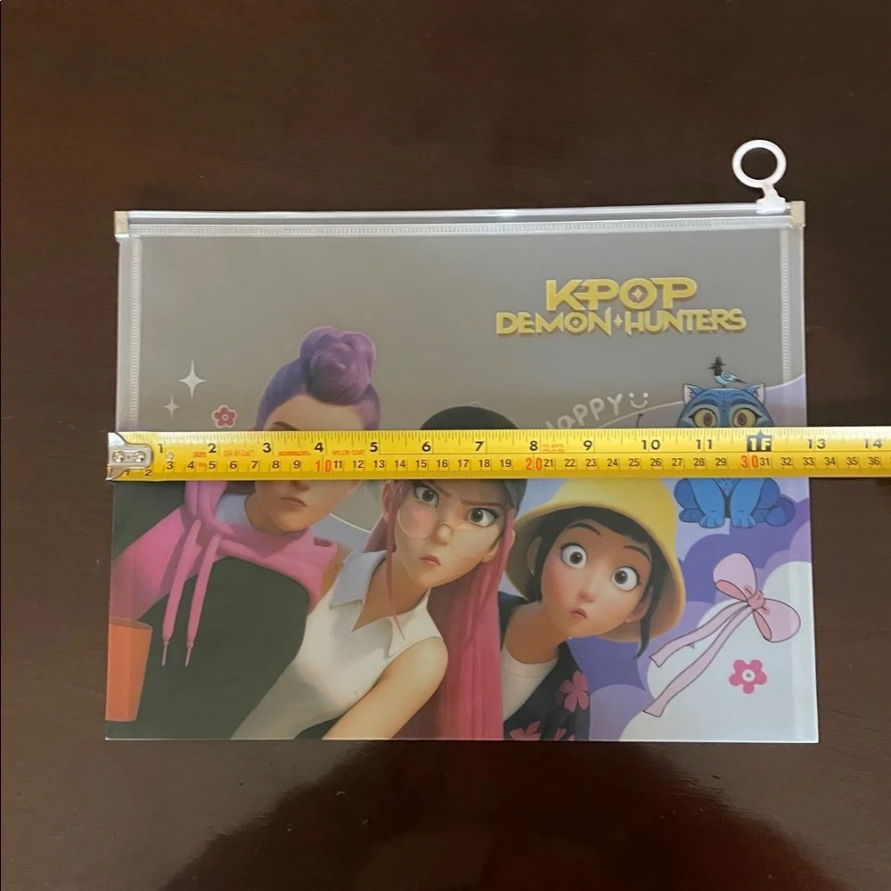 K-pop demon hunters Themed large Transparent Pouches folders new 4 plastic vinyl